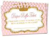 Princess Pink & Gold Diaper Raffle Tickets