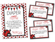 Printable Ladybug Baby Shower Diaper Raffle Sign and Tickets