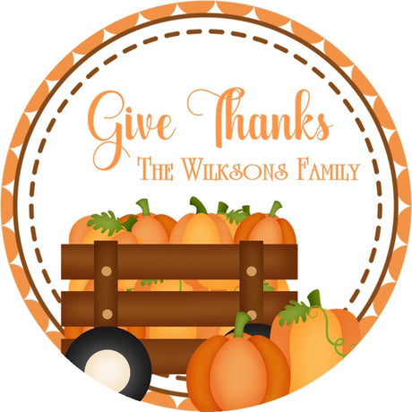 Pumpkin crate thanksgiving sticker with fall harvest theme