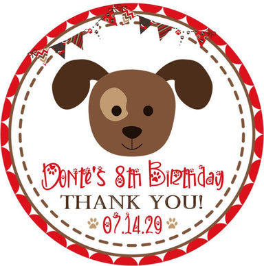 Puppy Birthday Party Stickers