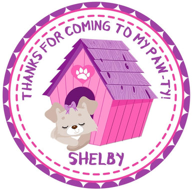 Puppy Dog Birthday Party Stickers