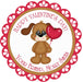 Puppy Dog Valentine's Day Stickers