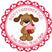 Puppy with cupcake personalized Valentine sticker