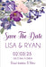 Purple And Pink Wedding Save The Date Cards