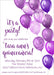 Purple Balloon Quinceanera Invitations