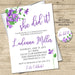 Purple Graduation Party Invitations