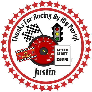 Race Car Birthday Party Stickers