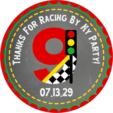 Race Car Birthday Party Stickers