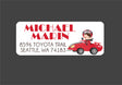Racecar address labels personalized for boys