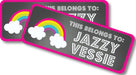 Rainbow Back To School Supply Name Labels