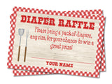 Red Gingham BBQ Baby Shower Diaper Raffle Printable