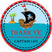Red pirate ship sticker sailing on blue waves