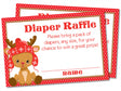 Reindeer Baby Shower Diaper Raffle Tickets Printable PDF Download