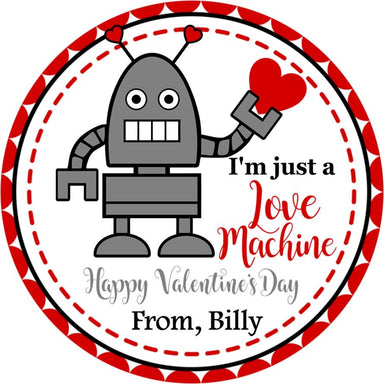 Robot Valentine's Day Stickers