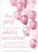 Rose Pink Balloon Sweet 16 Party Invitations