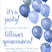 Royal blue balloon birthday party invitations