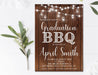 Rustic Backyard BBQ Graduation Party Invitations