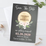 Rustic Woodslice Wedding Save The Date Cards
