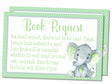 Sage Green Elephant Baby Shower Book Request Instant PDF