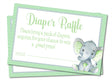Sage Green Elephant Baby Shower Diaper Raffle Tickets Printable PDF Download
