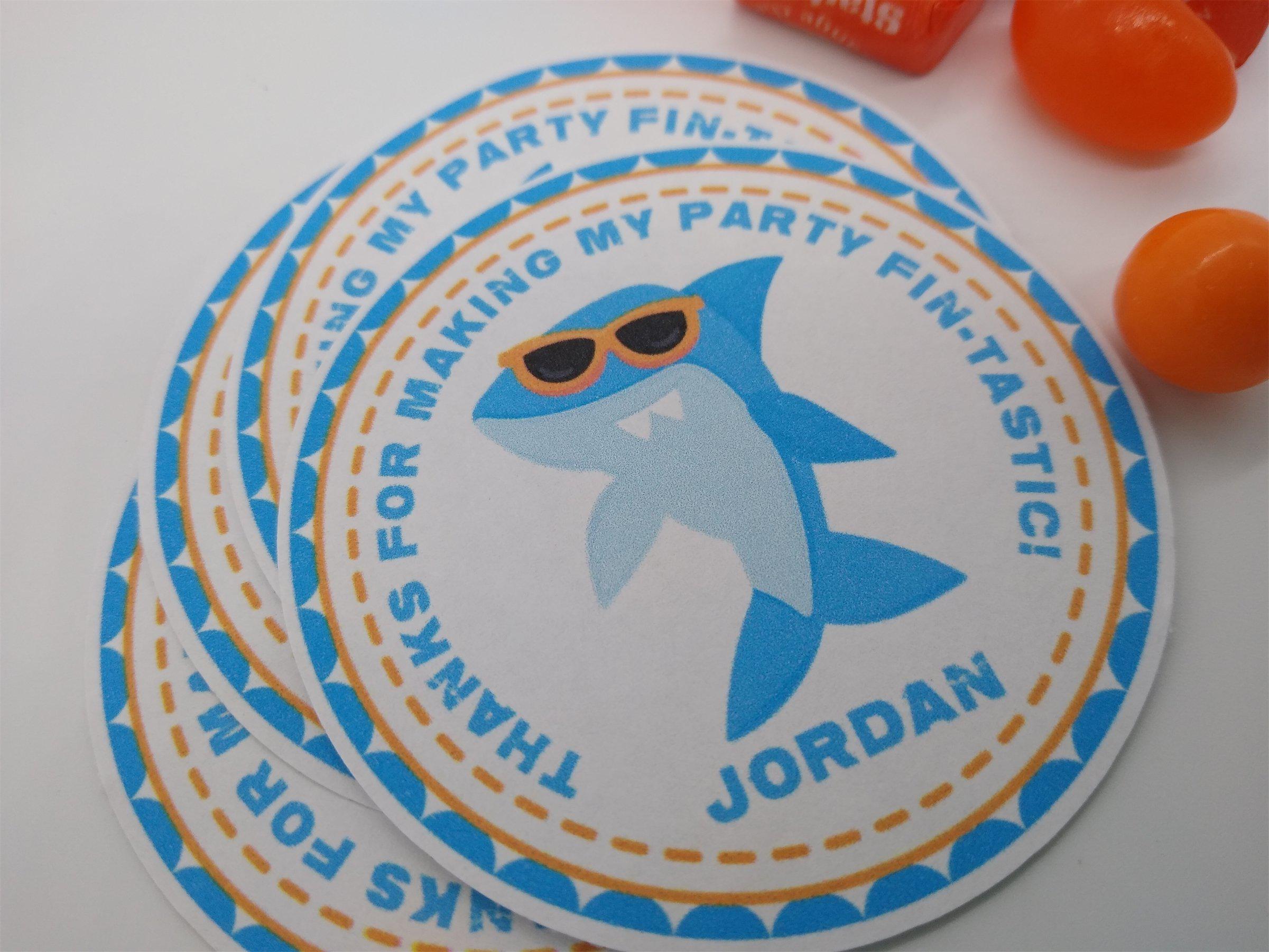 Shark Birthday Party Stickers