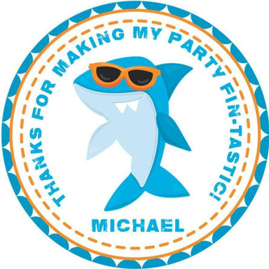 Shark Birthday Party Stickers