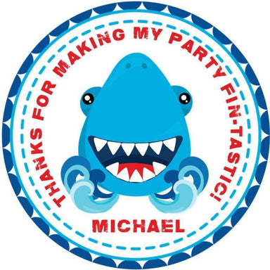 Shark Birthday Party Stickers