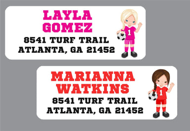 Soccer Address Labels For Girls