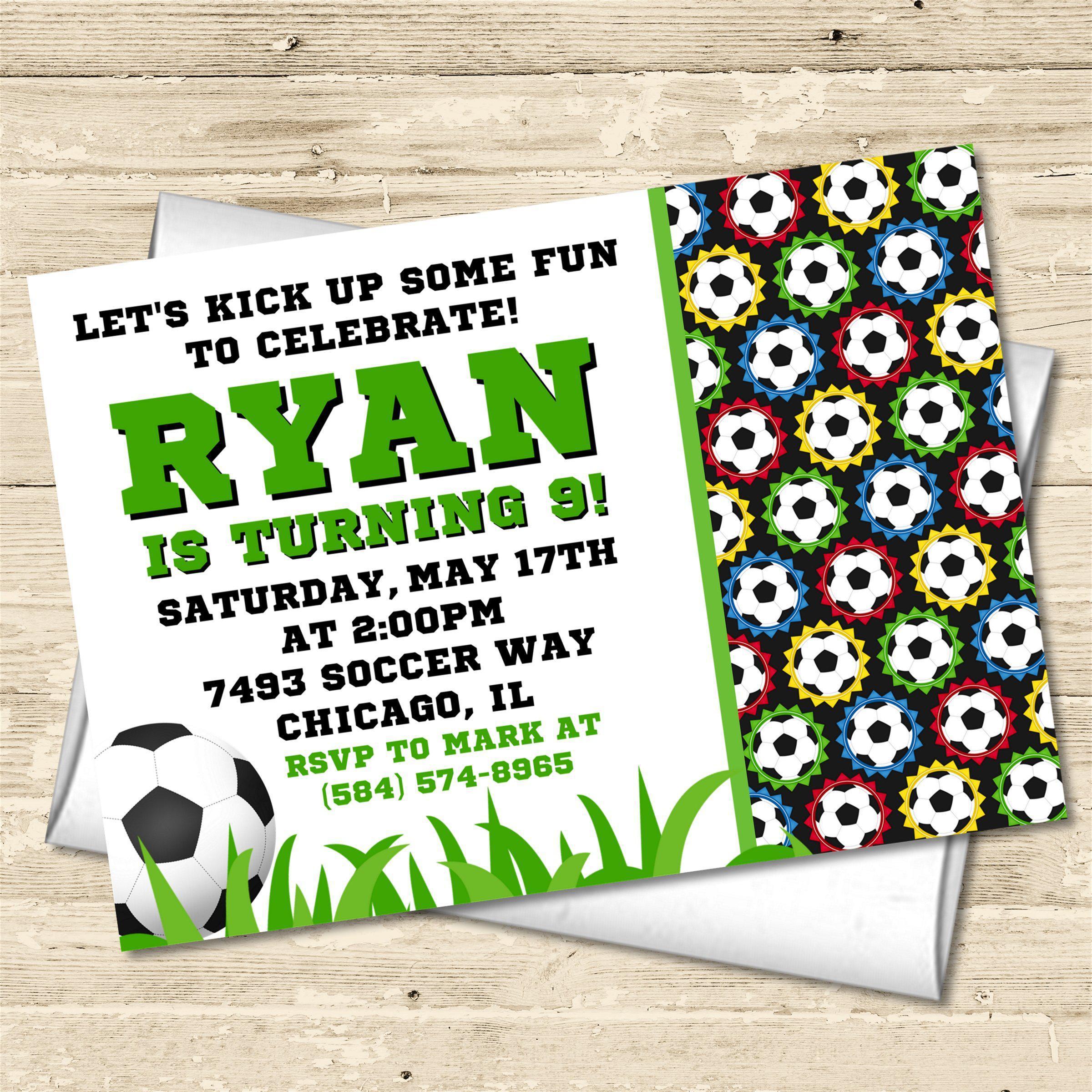 Soccer Birthday Party Invitations