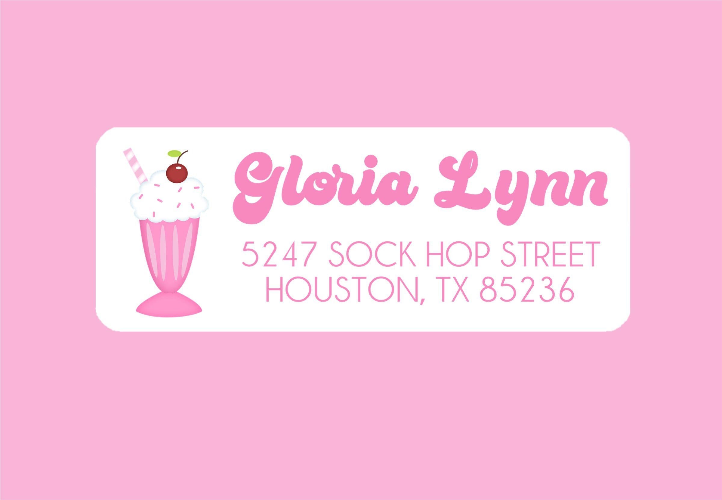 Sock Hop Milkshake Address Labels