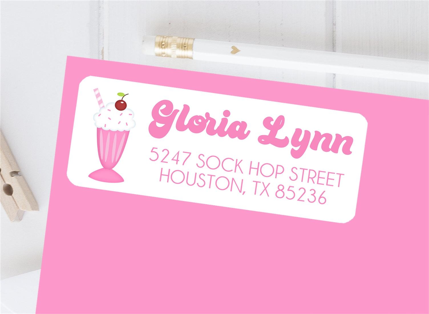 Sock Hop Milkshake Address Labels