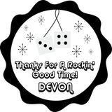 Sock hop personalized favor sticker