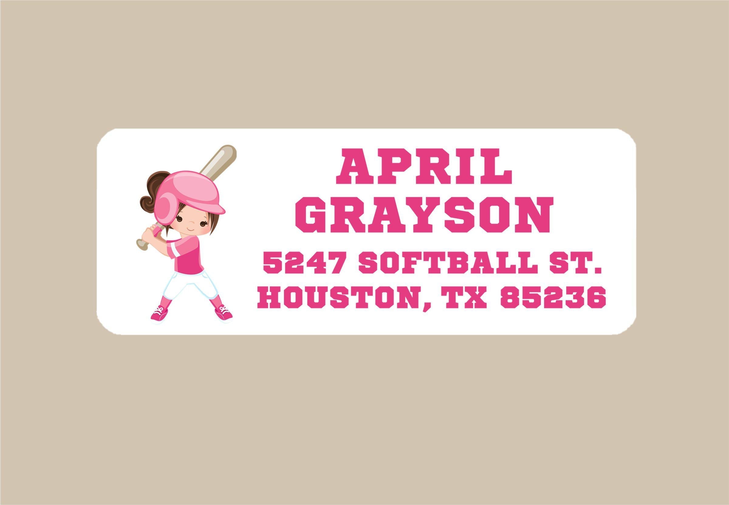 Softball Address Labels