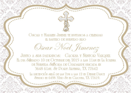 Spanish Baptism Invitations