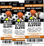 Sports Birthday Party Ticket Invitations