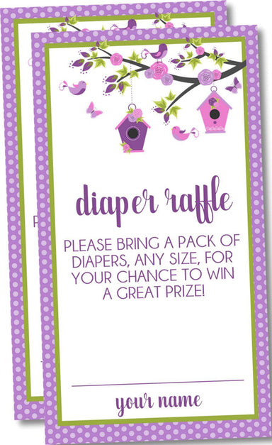 Spring Birdhouse Diaper Raffle Tickets