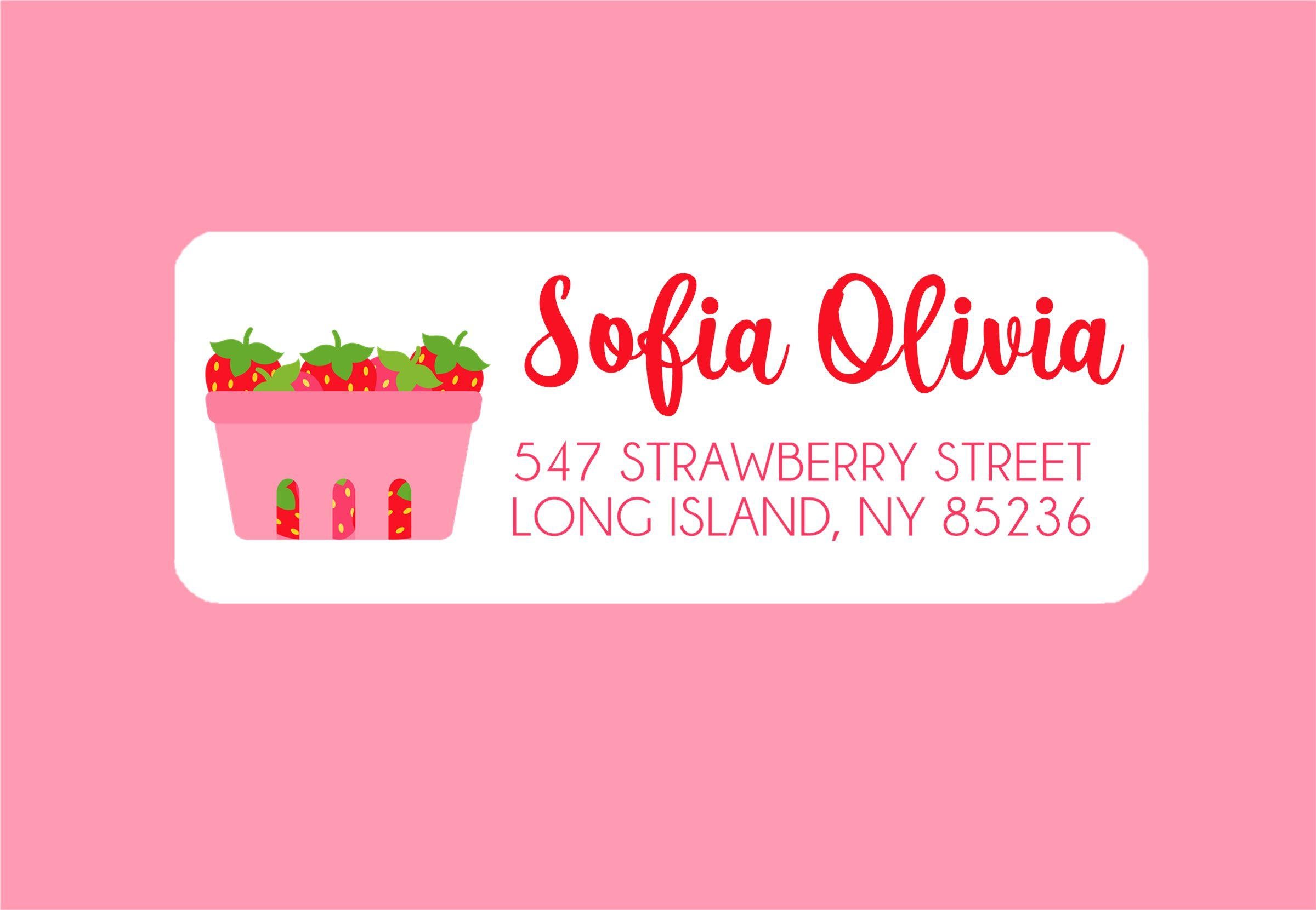 Strawberry Address Labels