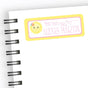 Sunshine back to school name label with floral sun illustration
