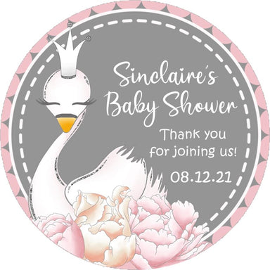 Swan Baby Shower Stickers