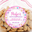 Sweet bakery theme birthday sticker with cupcakes