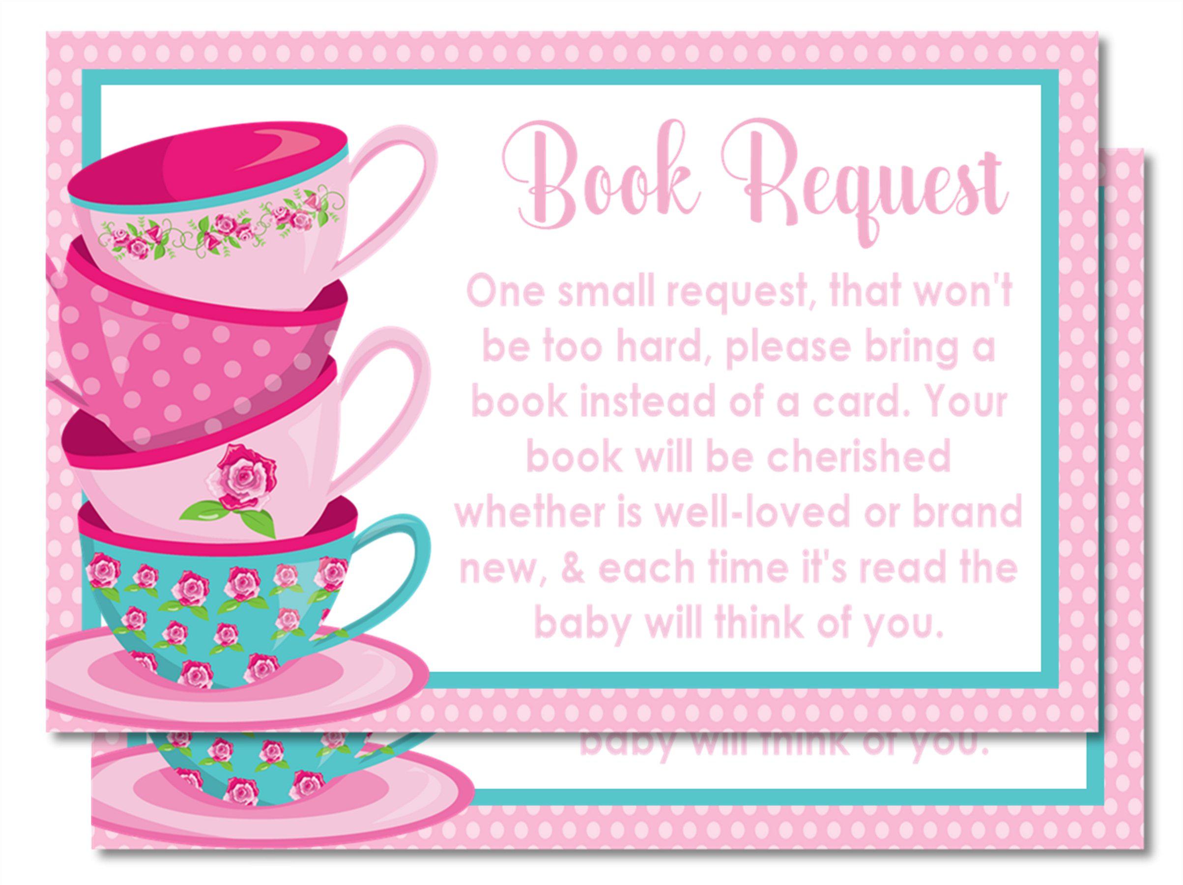 Tea Party Book Request Cards