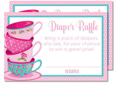 Tea Party Diaper Raffle Tickets