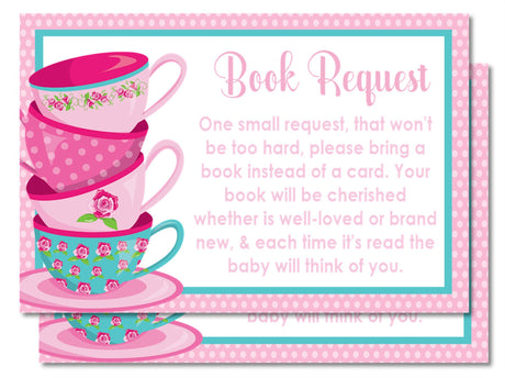 Tea Party Baby Shower Book Request Instant PDF
