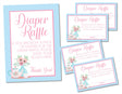 Tea Party Baby Shower Diaper Raffle Tickets Printable PDF Download