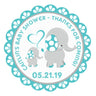 Teal Elephant Baby Shower Stickers – Mom & Baby Design