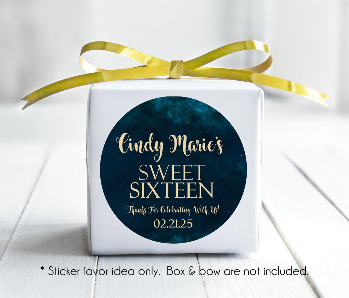 Teal cosmic themed Sweet Sixteen sticker