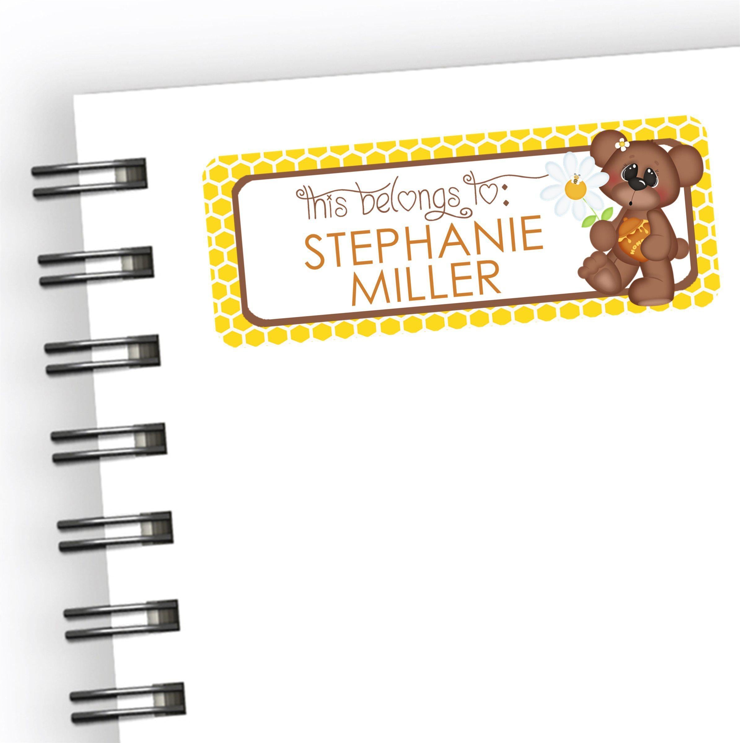 Teddy Bear Back To School Supply Name Labels