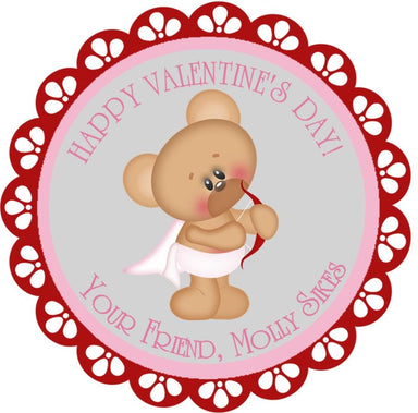 Teddy Bear Cupid Valentine's Day Stickers