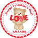 Teddy Bear Valentine's Day Stickers