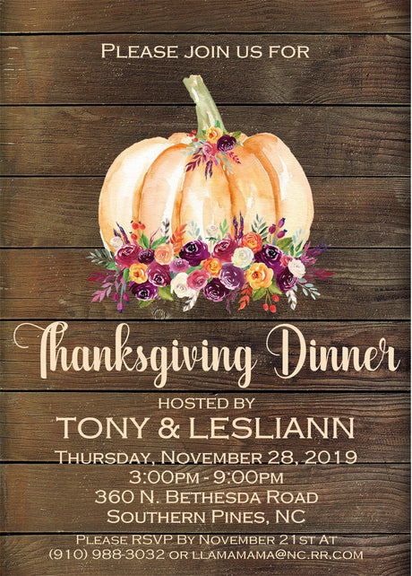 Thanksgiving Dinner Invitations